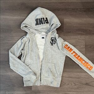 PINK Victoria's Secret Gray Orange SF Giants Baseball Hoodie sz S